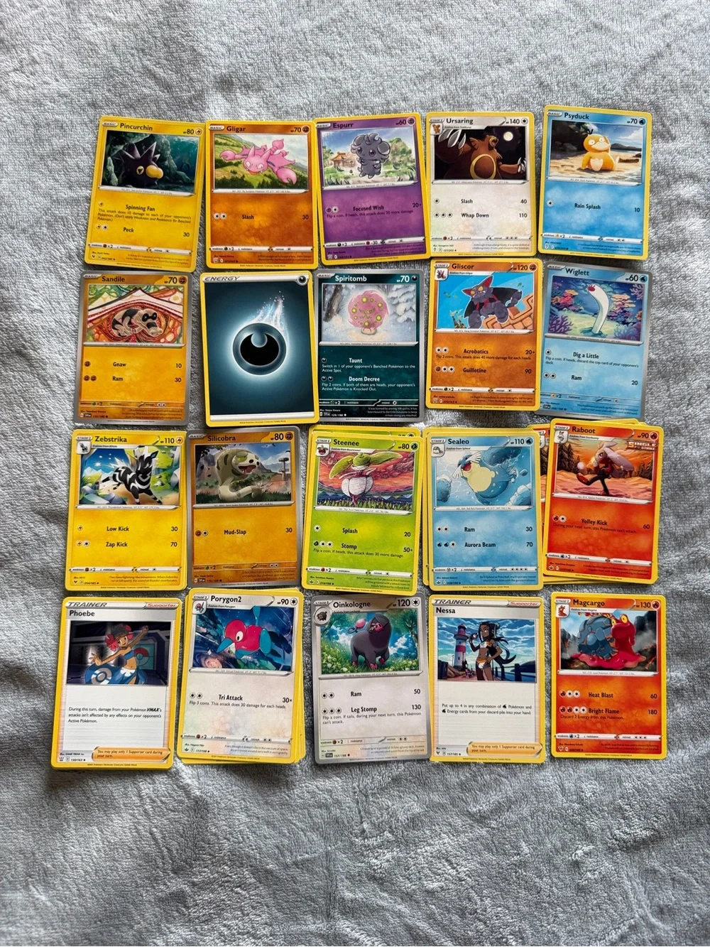 Pokemon TCG Lot 113 Cards Mixed Sets Commons Uncommons Trainers Energy